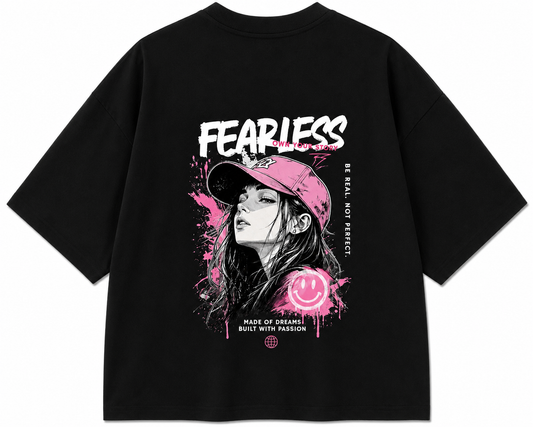 Fearless Girl | Unisex Oversized 240 GSM French Terry T-Shirt