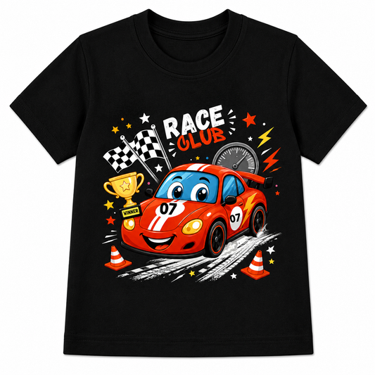 Racing Car | Kids 180 GSM Premium Cotton T-Shirt