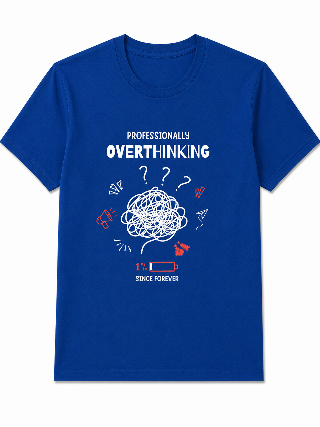 Professionally Overthinking | Men's Premium 180-GSM Regular Fit Cotton T-Shirt