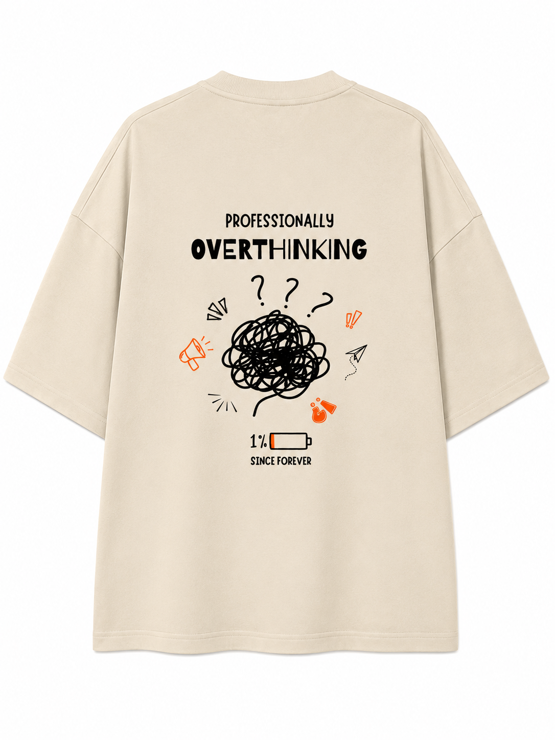 Professionally Overthinking | Unisex Oversized 240 GSM French Terry T-Shirt