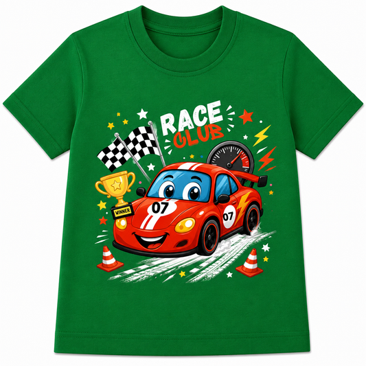 Racing Car | Kids 180 GSM Premium Cotton T-Shirt