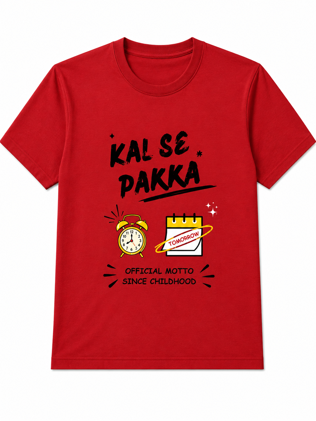 Kal Se Pakka | Men's Premium 180-GSM Regular Fit Cotton T-Shirt