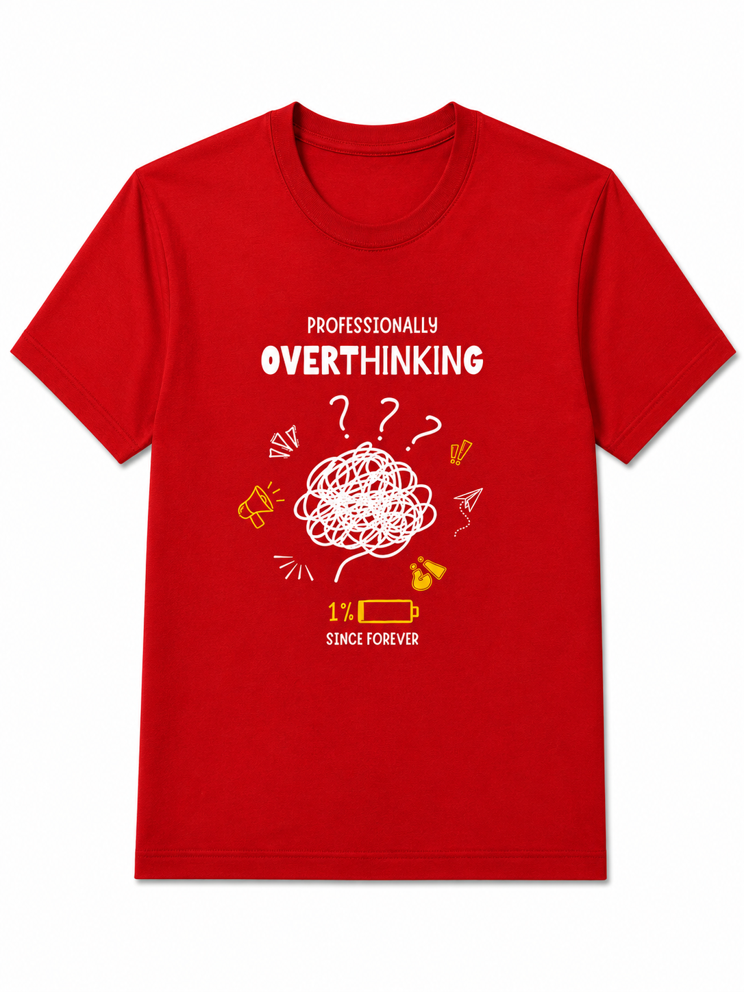 Professionally Overthinking | Men's Premium 180-GSM Regular Fit Cotton T-Shirt