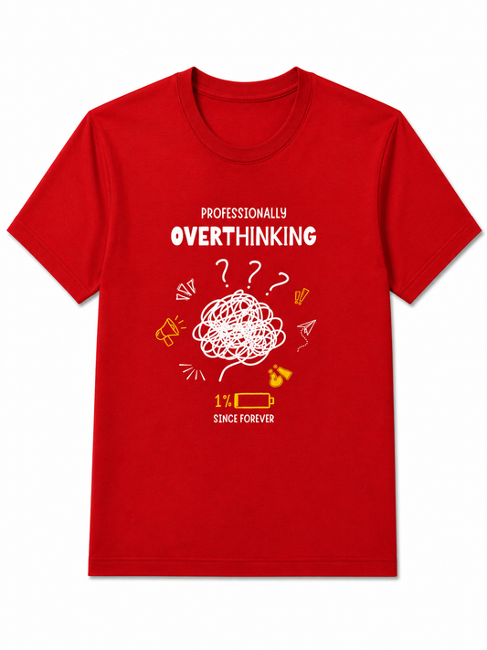 Professionally Overthinking | Men's Premium 180-GSM Regular Fit Cotton T-Shirt