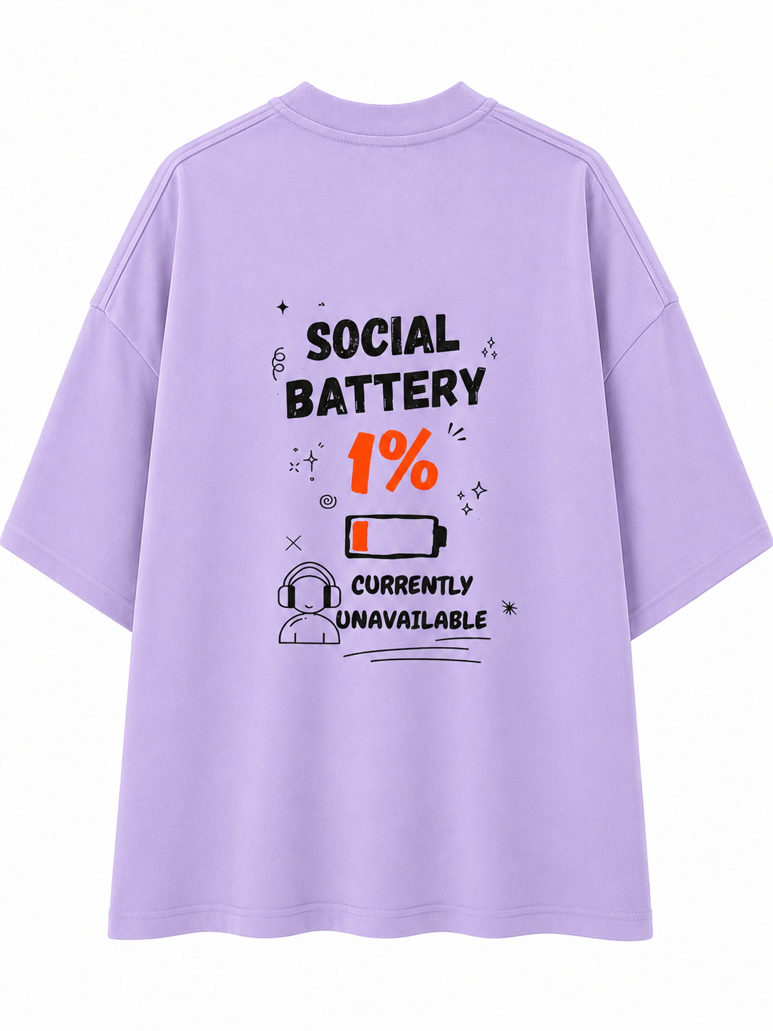 Social Battery | Unisex Oversized 240 GSM French Terry T-Shirt