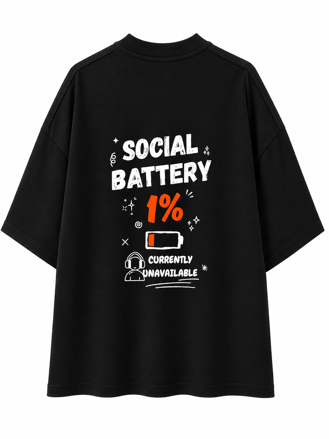 Social Battery | Unisex Oversized 240 GSM French Terry T-Shirt