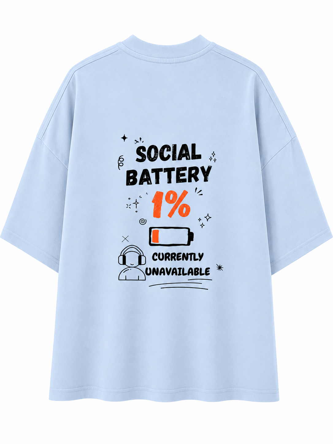 Social Battery | Unisex Oversized 240 GSM French Terry T-Shirt
