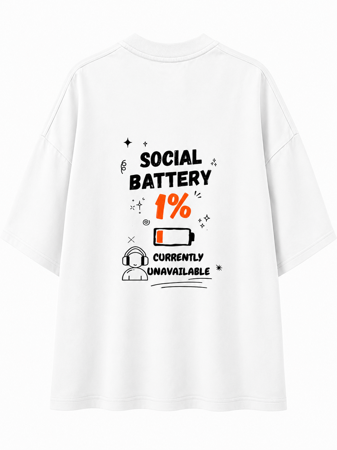 Social Battery | Unisex Oversized 240 GSM French Terry T-Shirt