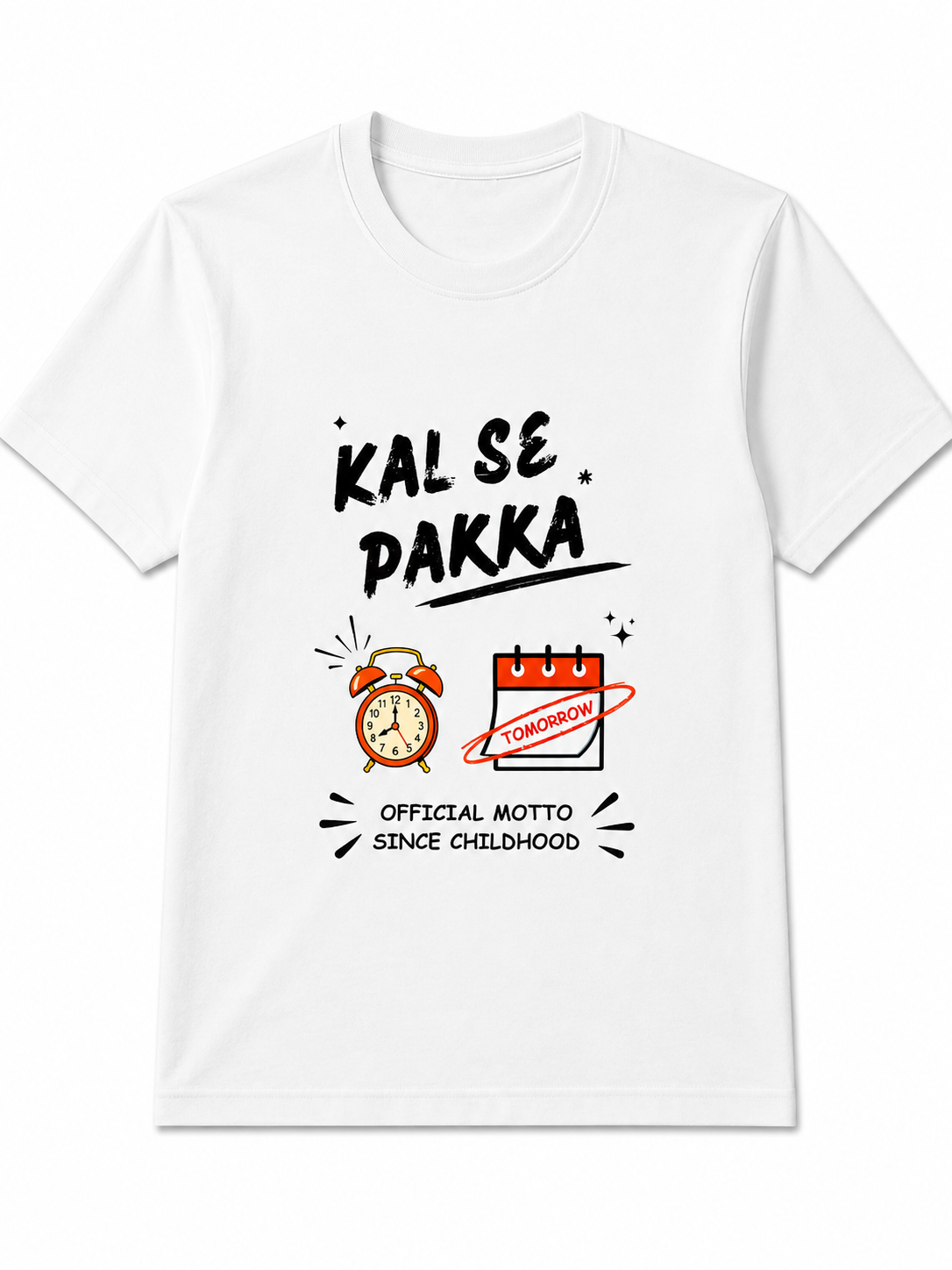 Kal Se Pakka | Men's Premium 180-GSM Regular Fit Cotton T-Shirt