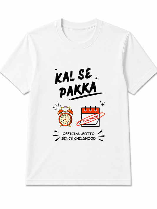 Kal Se Pakka | Men's Premium 180-GSM Regular Fit Cotton T-Shirt