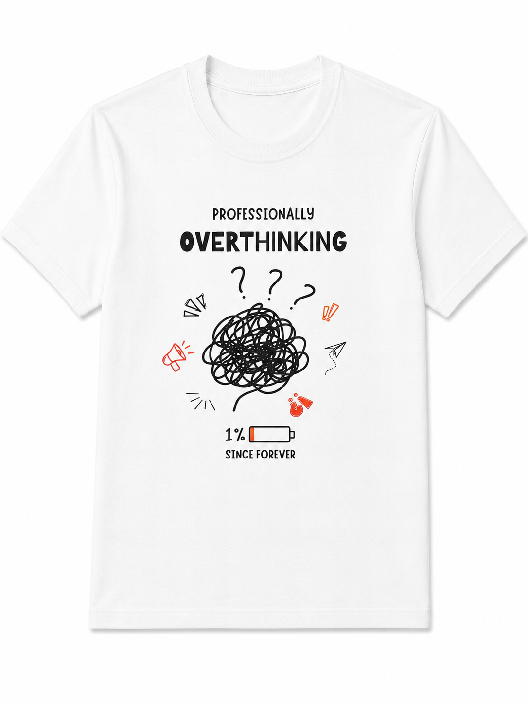 Professionally Overthinking | Men's Premium 180-GSM Regular Fit Cotton T-Shirt