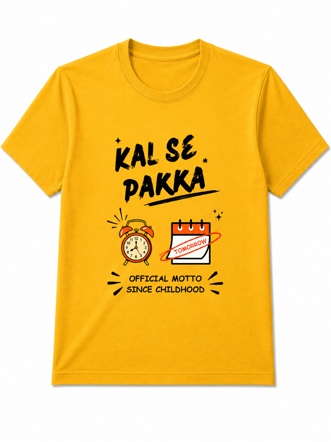 Kal Se Pakka | Men's Premium 180-GSM Regular Fit Cotton T-Shirt